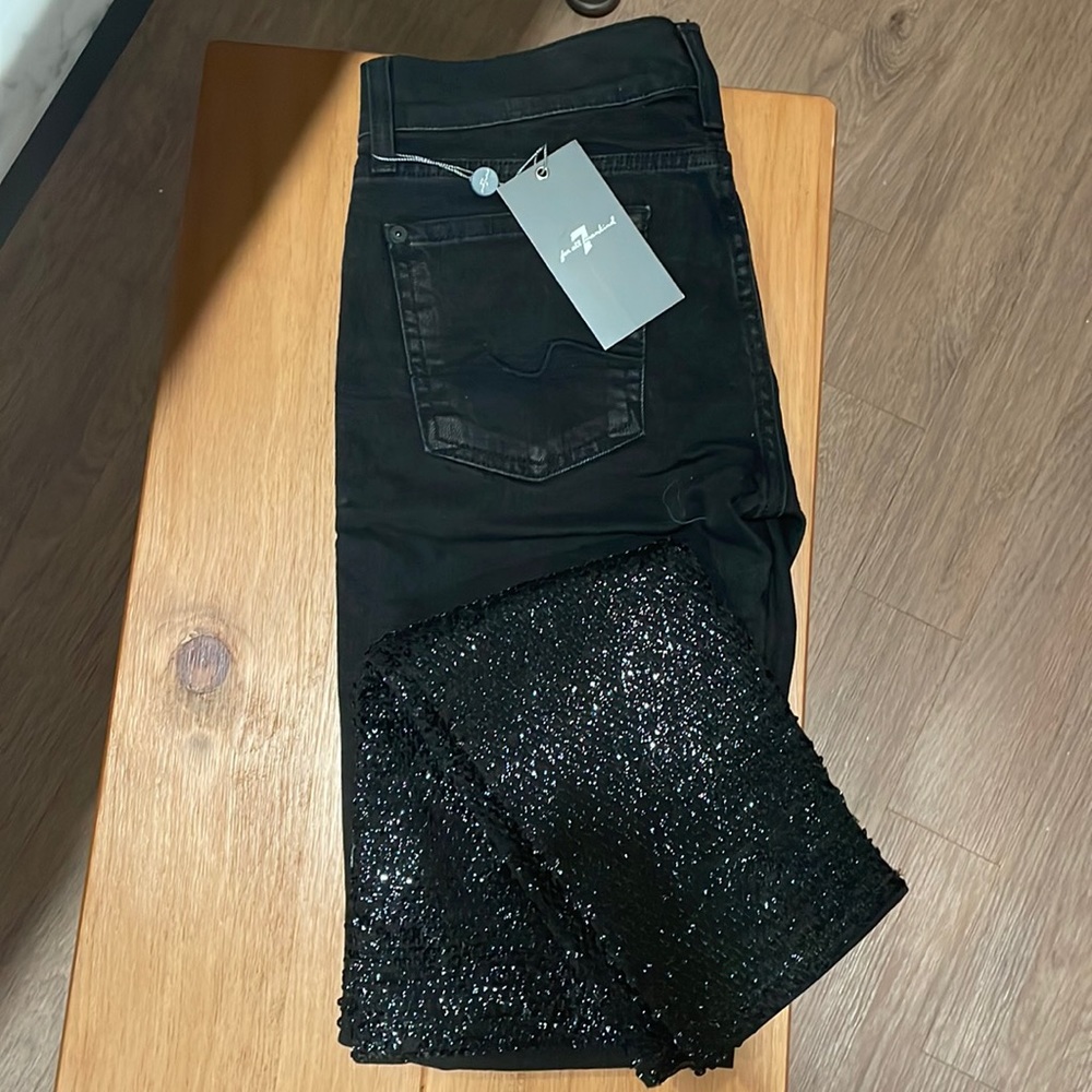 NWT 7 For All Mankind Roxanne Skinny Jeans with Sequins